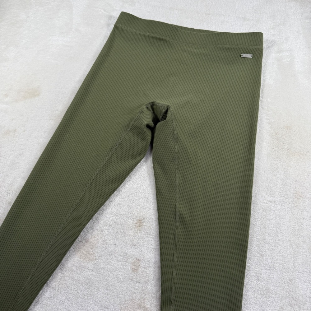 BYLT Premium Basics Rib High-Waist Legging Olive Green Womens‎ Size Medium NWT